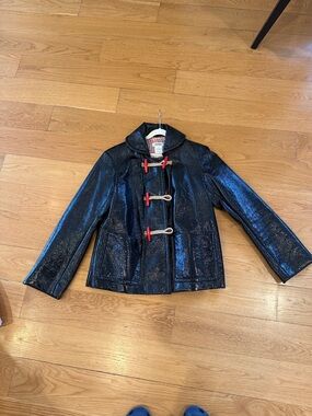 Vintage Sonia Rykel  Black Toggle Rain Coat